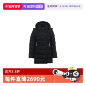 保暖鹅绒羽绒服 博柏利女士双排扣连帽中长款 自营 BURBERRY