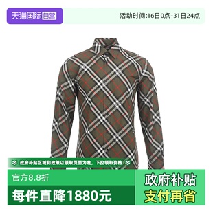 自营 衬衫 BURBERRY 棉质宽格纹商务休闲长袖 衬衣 博柏利男士
