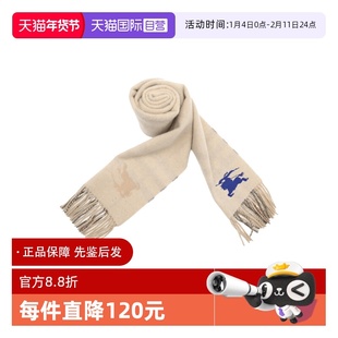 【自营】BURBERRY/博柏利秋冬战马徽标女士羊绒保暖羊毛长款围巾