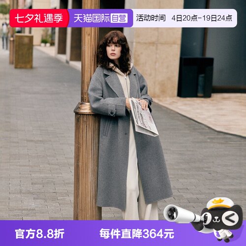ELLE骆驼绒长款气质大衣