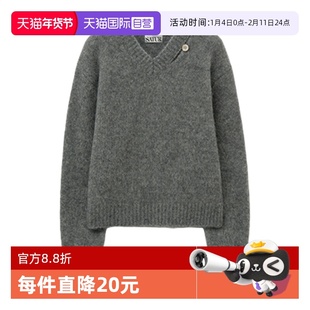 【自营】SATUR ARCHIVE2025年秋冬新款简约慵懒休闲V领长袖针织衫