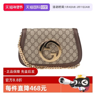 【自营】中古95新GUCCI(古驰)BLONDIE 乌木色GG SUPREME斜挎包