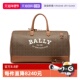 男士 棕色复古老花皮革手提旅行袋送礼 巴利时尚 经典 自营 Bally