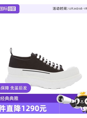 【自营】ALEXANDER MCQUEEN厚底圆头男女同款休闲鞋697072 W4AAQ