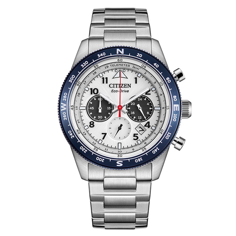 【自营】西铁城手表男 FF熊猫时尚运动光动能钢带男表CA4505-80L