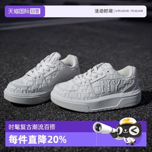 厚底增高板鞋 学长鞋 MLB男女情侣印刻老花时尚 25春新SXE01 自营