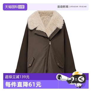 Bari Petit 休闲复古毛绒拼接大翻领派克服加厚外套 自营