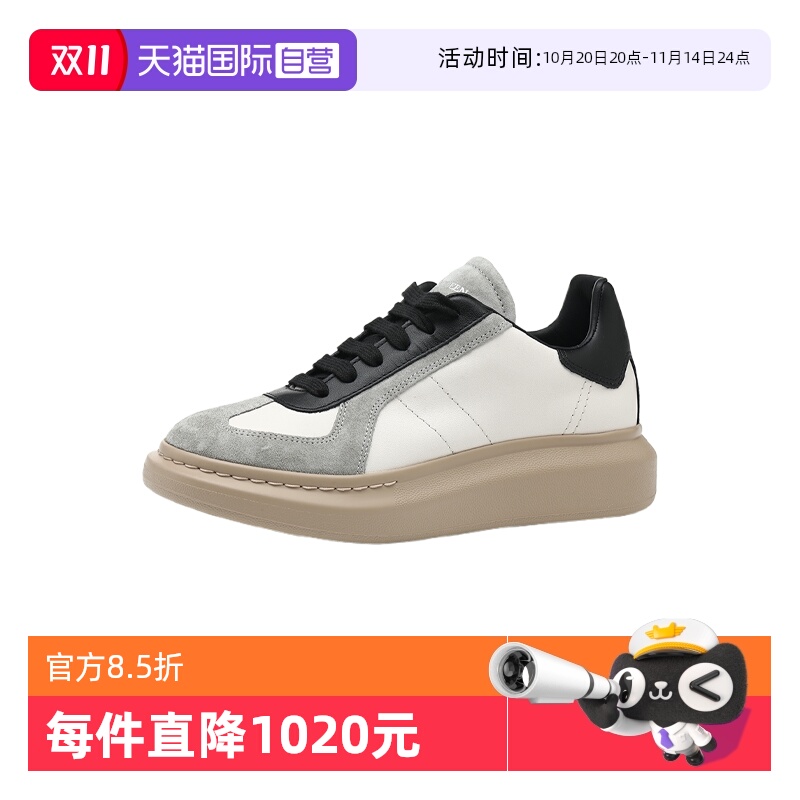 【自营】ALEXANDER MCQUEEN麦昆男士SS25拼色系带圆头运动休闲鞋