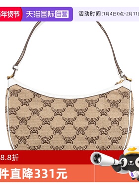 【自营】MCMMCM 女士百搭刺绣金色调Hobo包单肩包 MWHFSAC03IN001