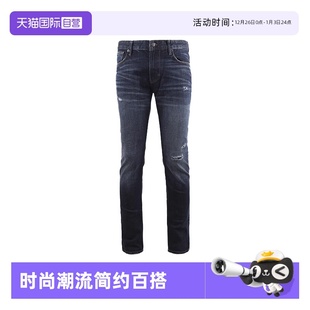 ARMANI 阿玛尼男士 小脚修身 版 EMPORIO 经典 型拉链牛仔裤 自营