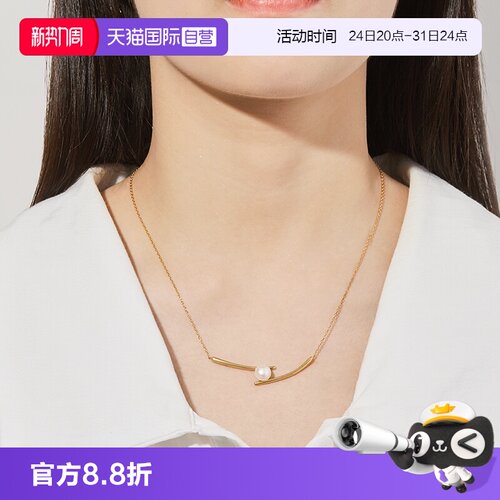 筷子珍珠项链女纯银天然淡水珍珠