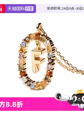 【自营】PDPAOLA西班牙PDPAOLA字母项链女轻奢高级小众彩宝18K金