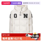 自营 Moncler 盟可睐 童装 logo字母白色连帽羽绒服鸭绒保暖