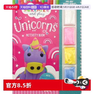 【自营】Create and Play Unicorns Activity book 独角兽主题手工活动书 轻黏土 儿童益智 贴纸卡片 思维训练开发 艺术 英文原版