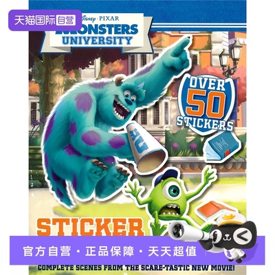 【自营】Disney Pixar Monster's University Sticker Scenes 怪兽大学 贴纸场景书 迪士尼皮克斯 50张贴纸 英文故事绘本 英文原版