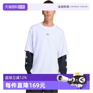 TEE运动休闲长袖 adidas阿迪三叶草男子DOUBLE T恤KF1868 自营
