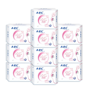 ABC卫生巾棉柔透气夜用280mm组合蓝芯瞬吸防漏姨妈巾正品整箱包邮