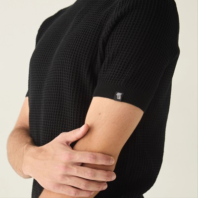 GENIUSCLUB褶皱坑条针织衫