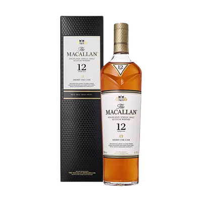【自营】MACALLAN麦卡伦12年雪莉桶单一麦芽苏格兰威士忌酒700ml