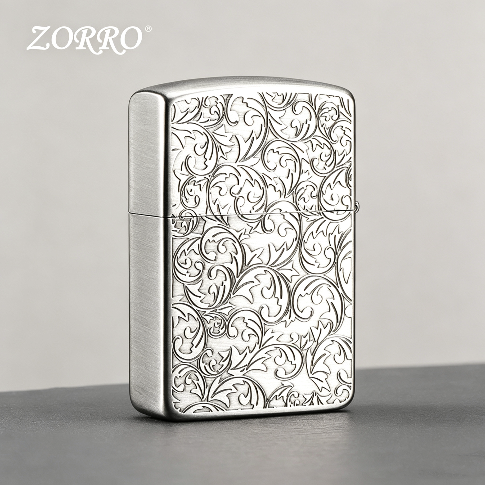 ZORRO佐罗煤油打火机1941限量版古银唐草双面高档火机节日礼盒装