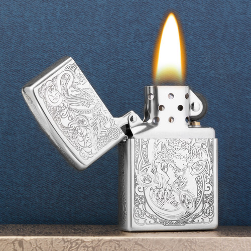 CHIEF首领白铜五面精雕煤油打火机招财貔貅砂轮高档打火机