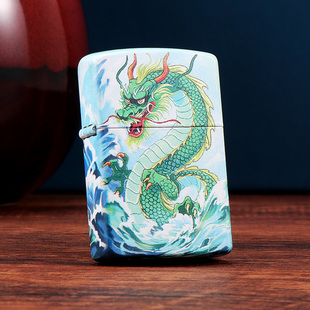 ZORRO/佐罗煤油防风打火机蛟龙出海六面彩印复古老式砂轮男士礼物