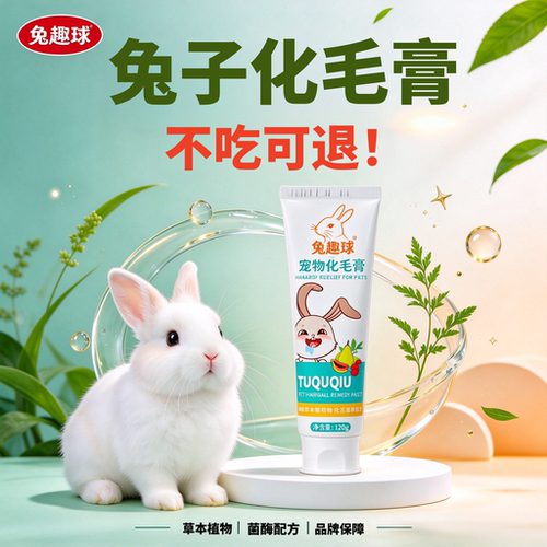 兔趣球兔子专用化毛膏120克大支
