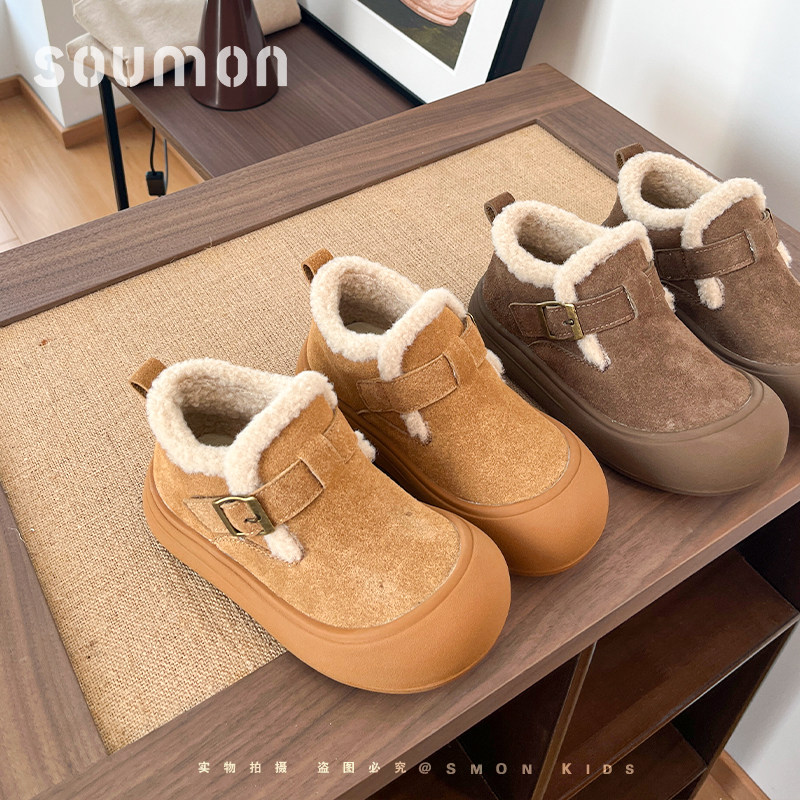 书萌儿童加绒二棉鞋2026新款女童冬鞋保暖鞋小童休闲板鞋宝宝鞋子