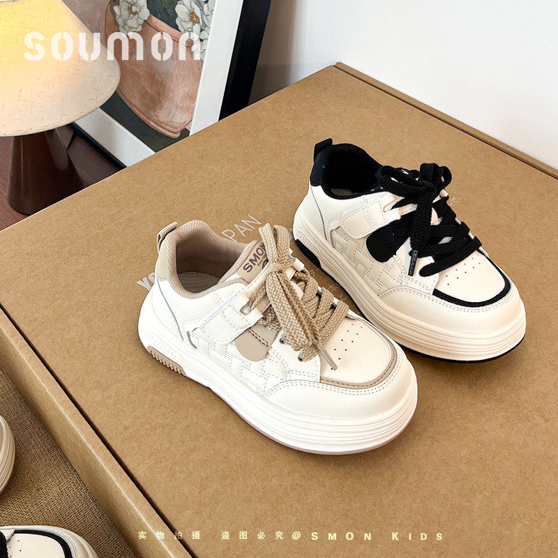 书萌儿童运动鞋2026春秋新款女童厚底校园小白鞋男童休闲百搭板鞋