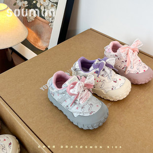 女童运动鞋韩式百搭鞋子不累脚春秋季儿童防滑板鞋卡通可爱宝宝鞋