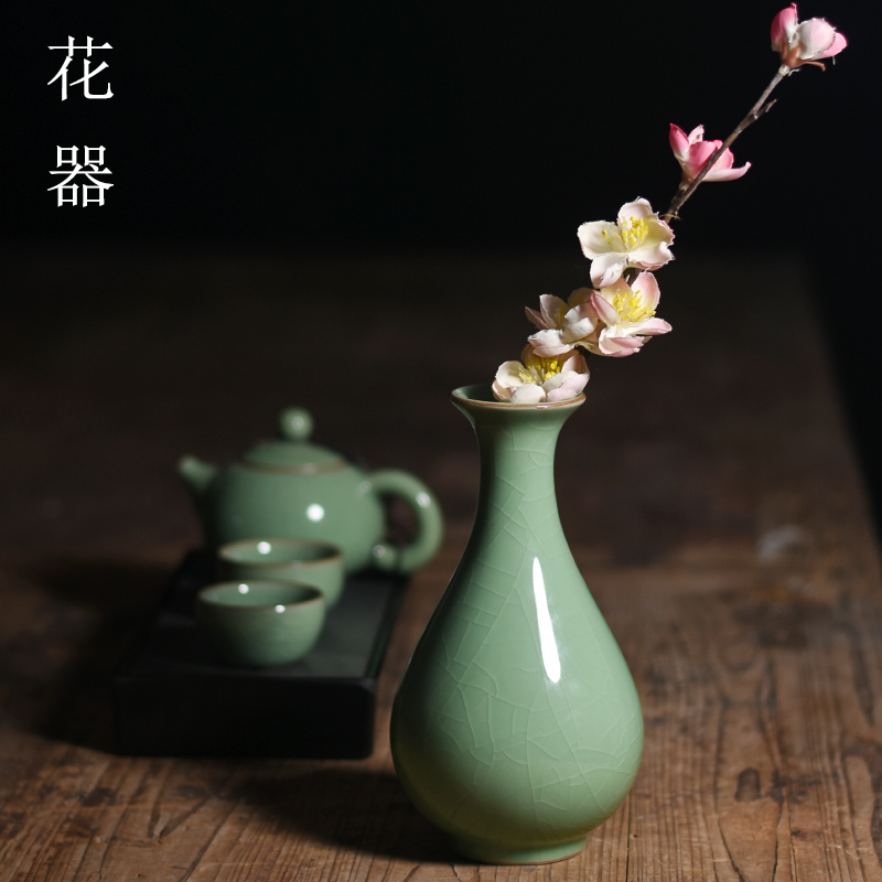 龙泉青瓷插花家用中式风玉壶春