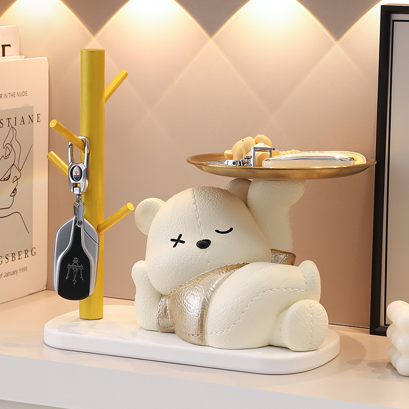 创意轻奢暴力熊钥匙收纳玄关摆件