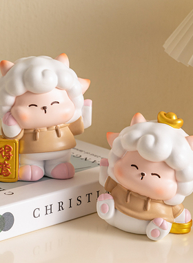 可爱绵羊书档摆件客厅酒柜玄关书柜桌面创意书立家居装饰治愈礼物