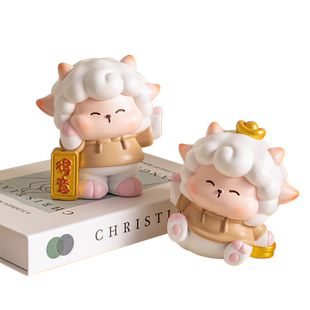 可爱绵羊书档摆件客厅酒柜玄关书柜桌面创意书立家居装饰治愈礼物