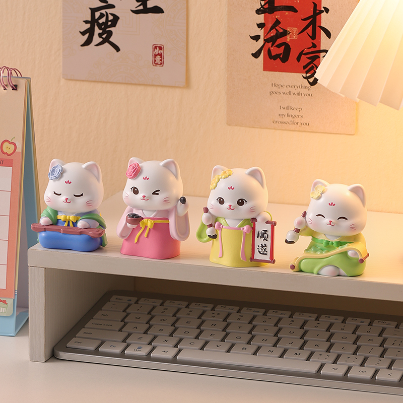 创意国潮古风猫咪小摆件文创礼物