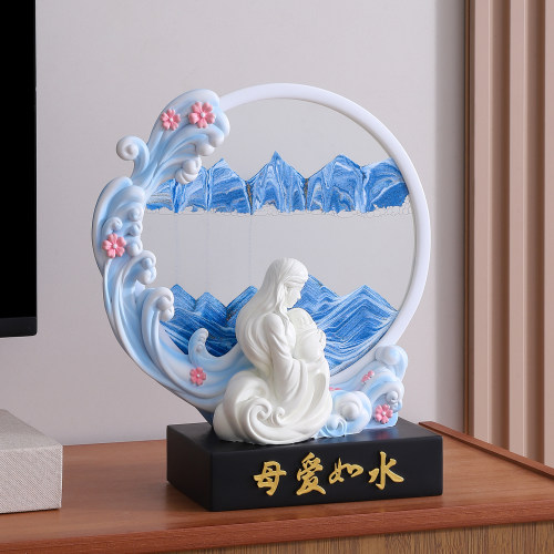 母爱如水创意流沙画轻奢装饰摆件