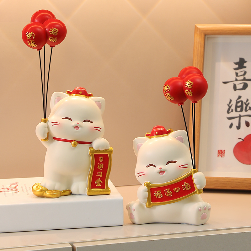 可爱招财猫摆件入户玄关家居装饰