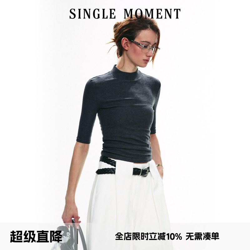 SINGLEMOMENT针织半高领打底衫图片