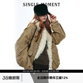 短款 SINGLE 复古毛领保暖轻工装 25AW法式 棉服棉衣外套女 MOMENT