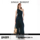 MOMENT 上衣背心西裤 26SS法式 SINGLE 复古斜肩修身 显瘦无袖 套装 女