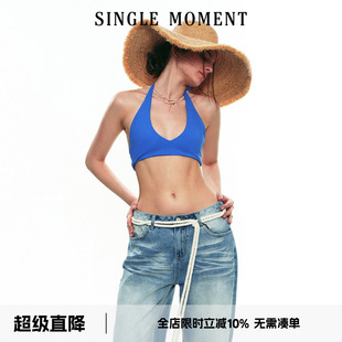 SINGLE 25SS夏季 新款 运动休闲舒适挂脖系带瑜伽内衣吊带女 MOMENT
