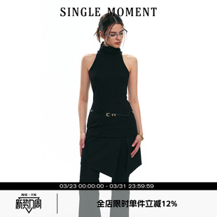 新款 法式 莫代尔时尚 SINGLE 高领修身 25SS夏季 无袖 吊带背心 MOMENT