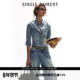 SINGLE 女宽松休闲上衣女 复古水洗做旧牛仔衬衫 MOMENT 2025SS春季