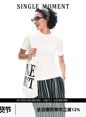 SINGLE MOMENT 2025SS夏季通勤凉感透气宽肩修身显瘦T恤短袖女
