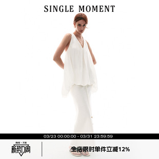 浪漫挂脖扭花A摆花苞上衣度假风半裙套装 26SS法式 MOMENT SINGLE