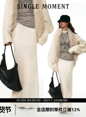 SINGLE MOMENT25AW 秋季新款法式名媛气质缎面醋酸鱼尾长裙修身女