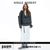 SINGLE 女秋 复古宽松荡领慵懒感毛衣毛套头针织衫 MOMENT 25AW法式