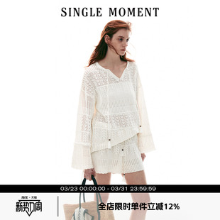 MOMENT 套装 26SS法式 套头罩衫 女 海边度假风钩针休闲长袖 SINGLE