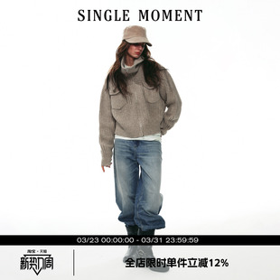 高级感气质手织三针加厚高领毛衣外套开衫 25AW法式 MOMENT SINGLE