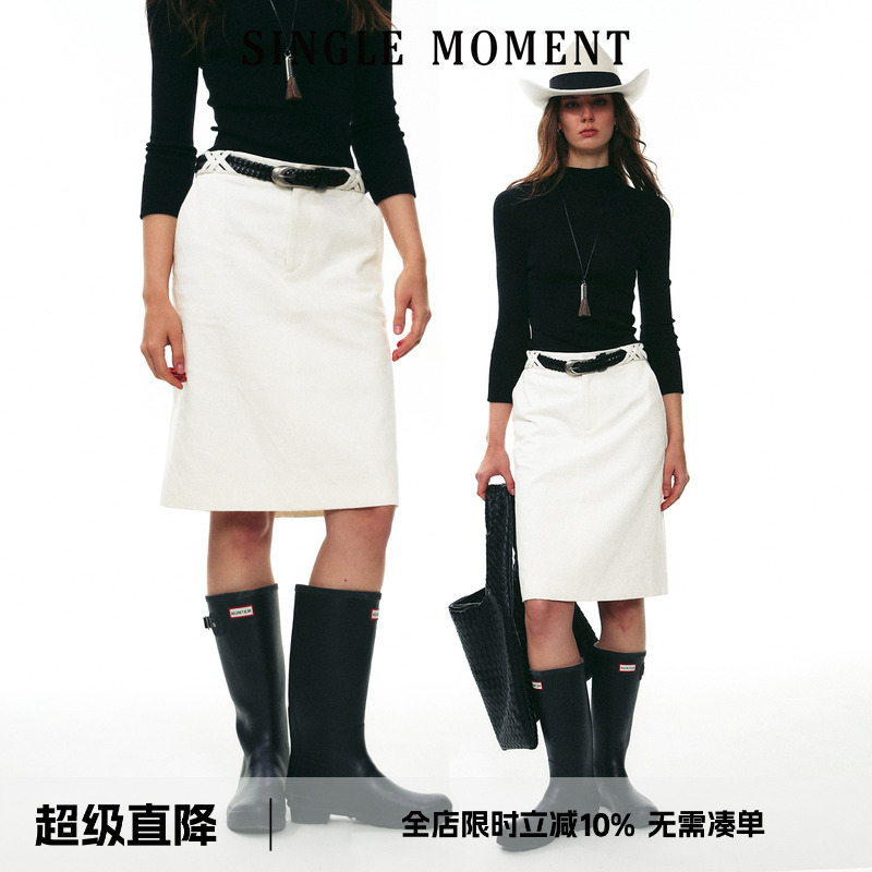 SINGLE MOMENT 25AW法式复古设计感气质显瘦老钱工装包臀裙半裙女